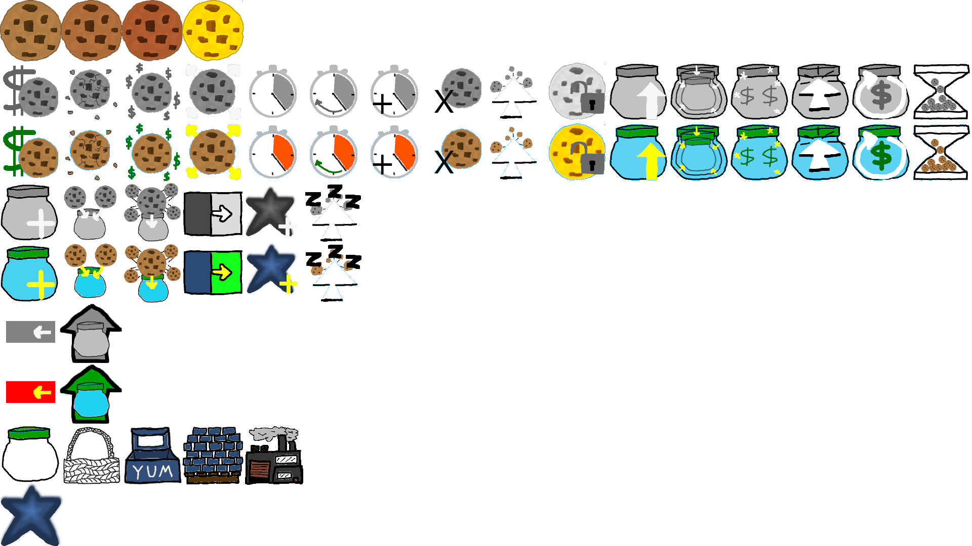 The texture index for this cookie clicker game.